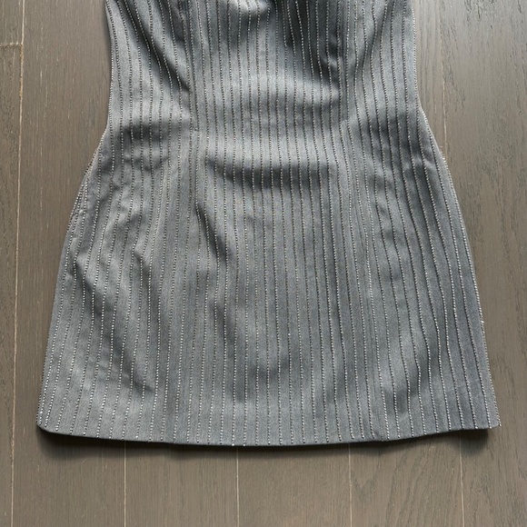 Retrofete Claudette Gray Strapless Mini Dress Crystal Rhinestone - Small - Picture 5 of 12
